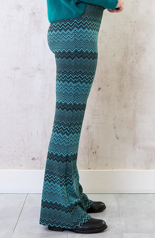 Flared Broek Aztec Petrol – shoparchief, foto 2