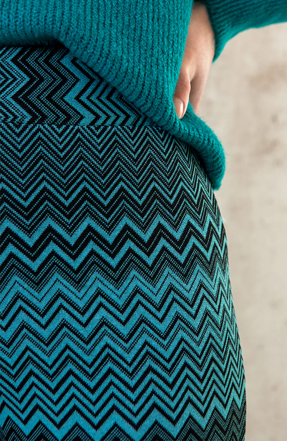 Flared Broek Aztec Petrol – shoparchief, foto 4