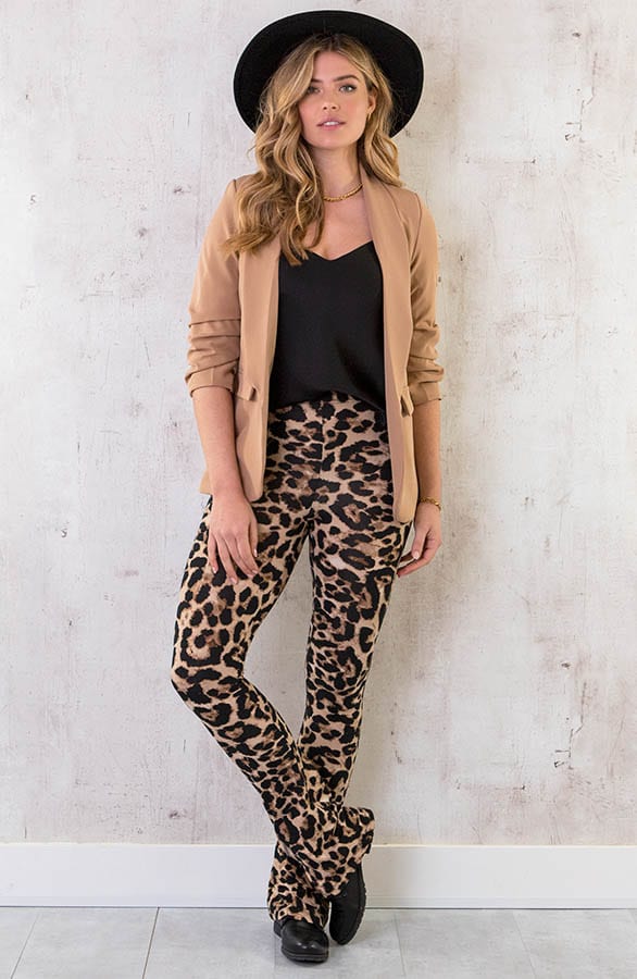Flared Broek Panter Camel – shoparchief, foto 4