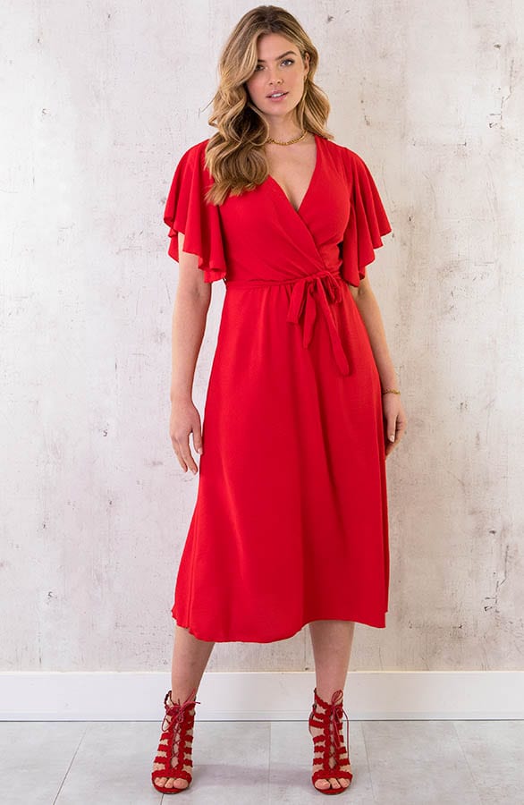 Florence Midi Jurk Rood – shoparchief, foto 2