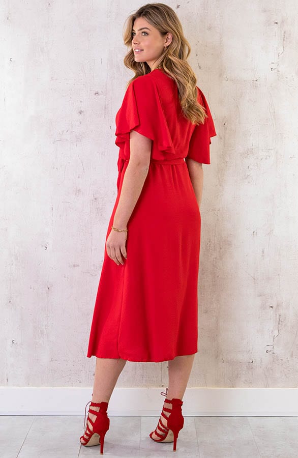 Florence Midi Jurk Rood – shoparchief, foto 4