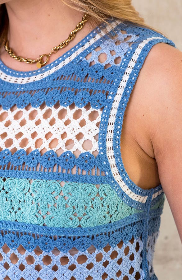 Gehaakte Crochet Top Blauw – shoparchief, foto 5