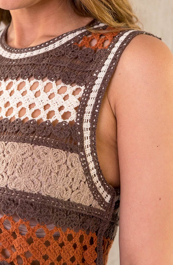 Gehaakte Crochet Top Taupe – shoparchief, foto 5