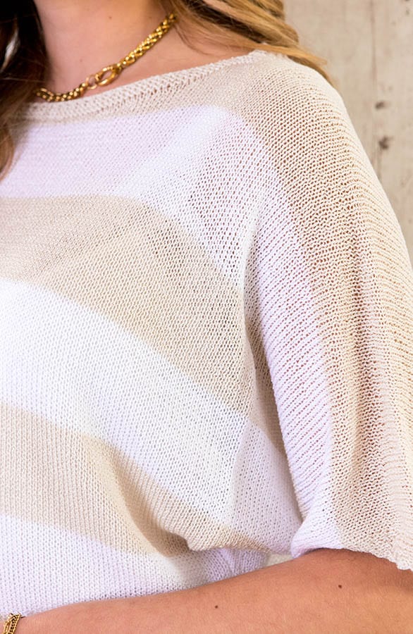 Gehaakte Strepen Top Beige – shoparchief, foto 5