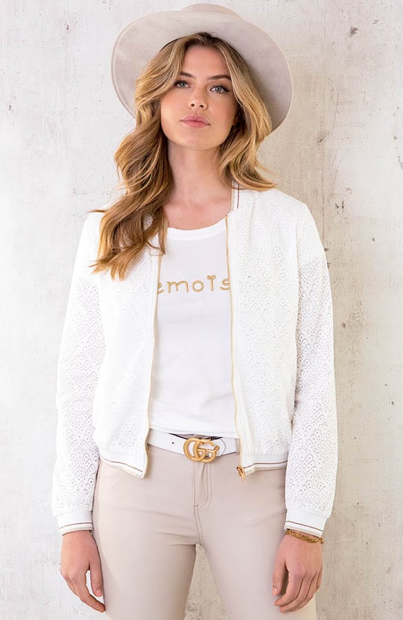 Kanten Bomberjacket Ecru – shoparchief, foto 1