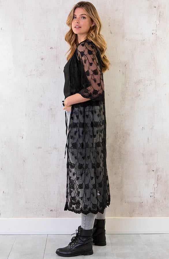 Kimono Bladeren Zwart – shoparchief, foto 2