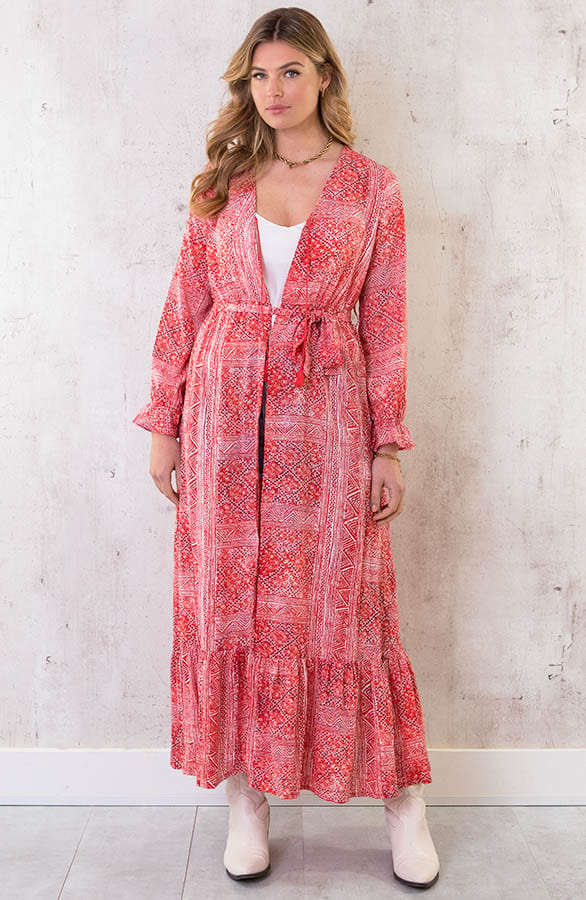 Kimono Print Roze Rood – shoparchief, foto 2