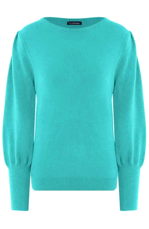 Knitted Trui met Pofmouwen Dust Mint – shoparchief, foto 1