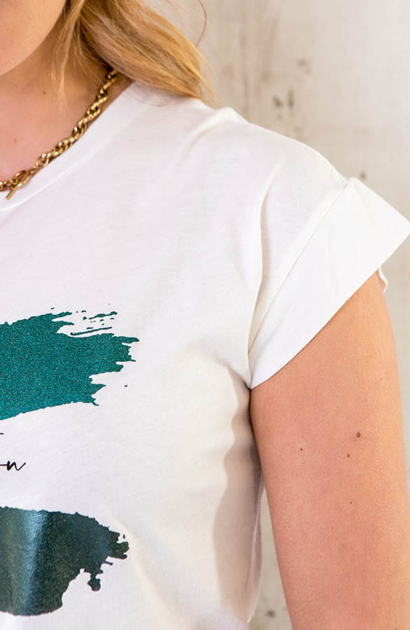 It-Shirt Metallic Print Smaragd – shoparchief, foto 6