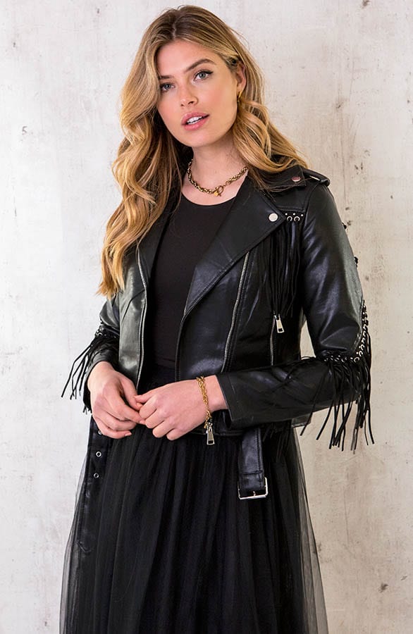 Leather Fringe Jacket – shoparchief, foto 2