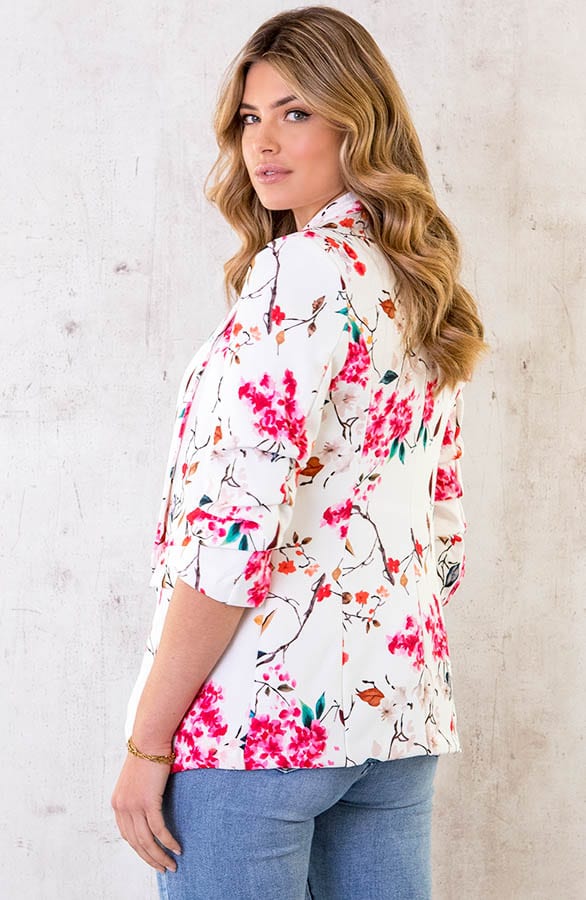 Limited Blazer Bloemenprint Ecru – shoparchief, foto 4
