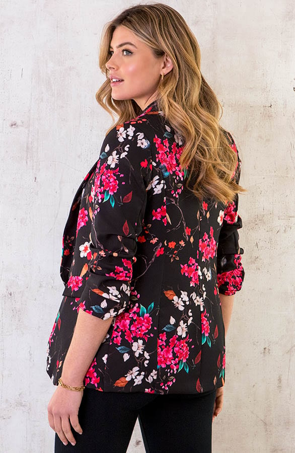 Limited Blazer Bloemenprint Zwart – shoparchief, foto 4
