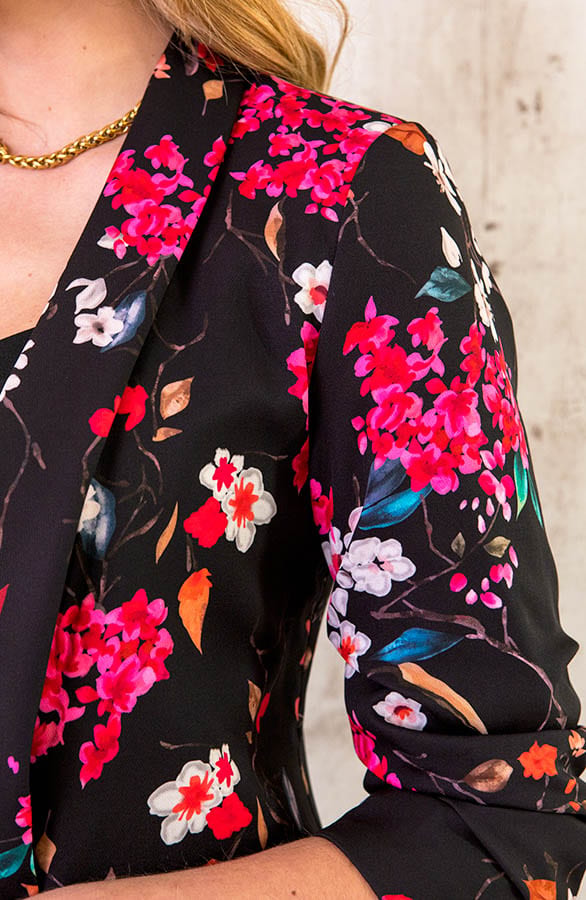 Limited Blazer Bloemenprint Zwart – shoparchief, foto 5
