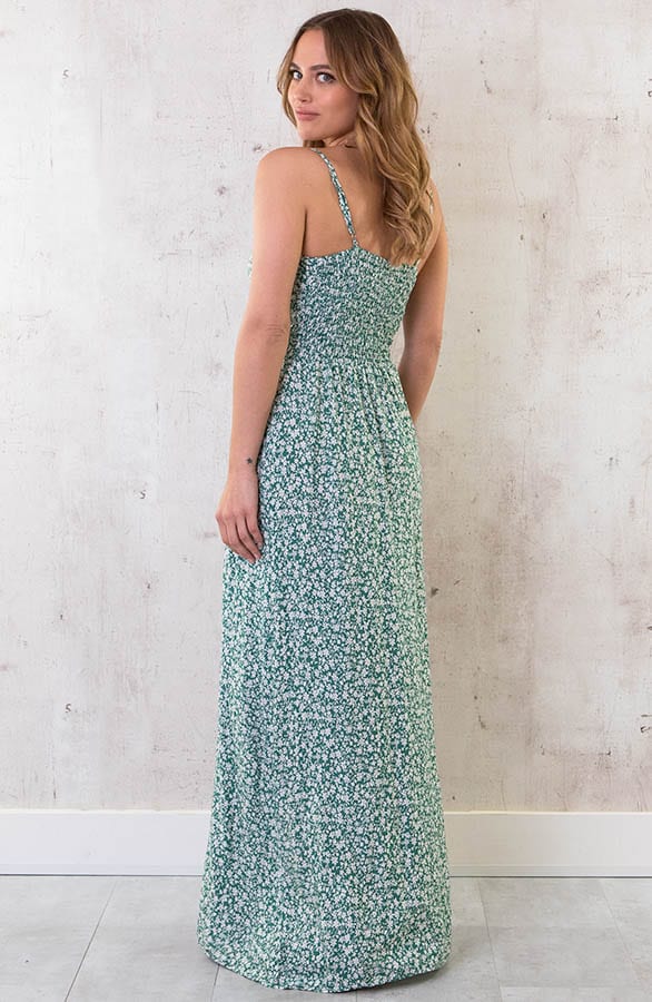 Spaghetti Maxi Jurk bloemen mint – shoparchief, foto 5