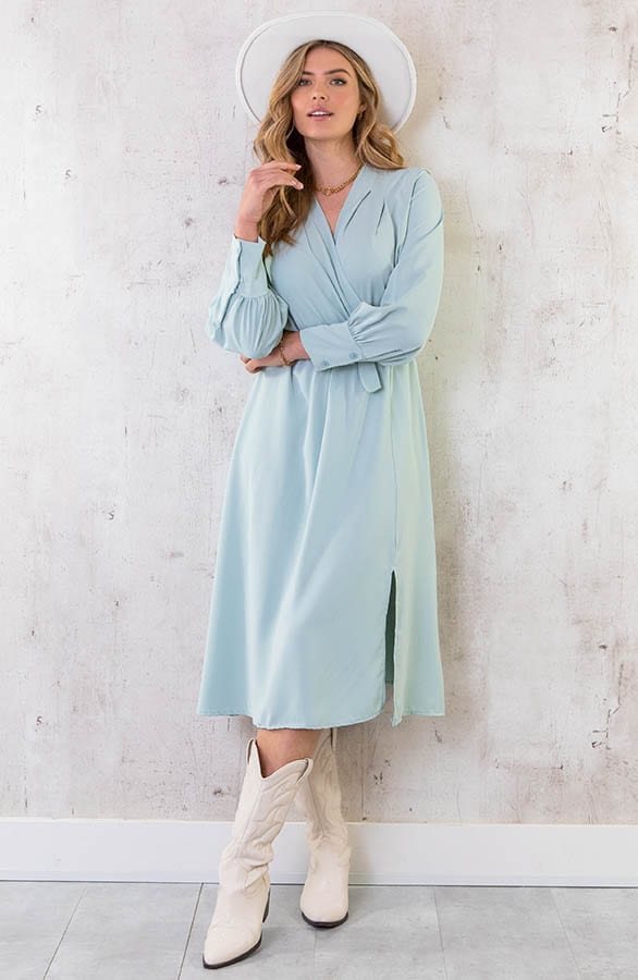 Midi Jurk Met Split Mint – shoparchief, foto 2