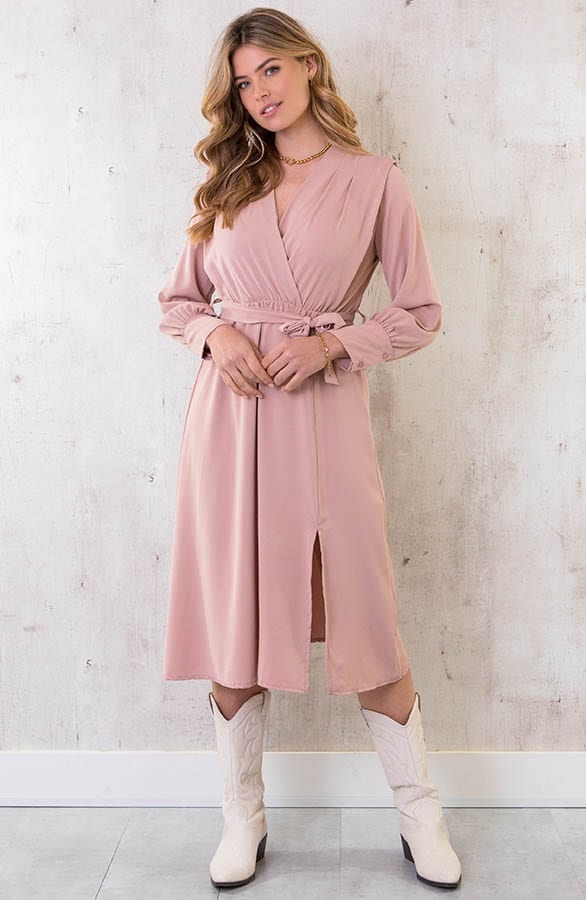 Midi Jurk Met Split Roze – shoparchief, foto 2