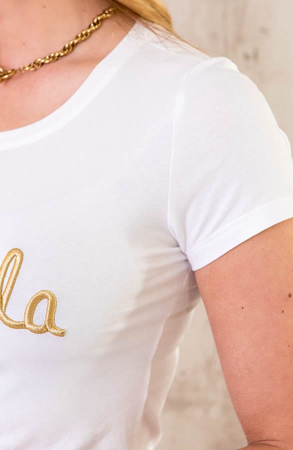 Oohlala T-shirt Wit Goud – shoparchief, foto 4
