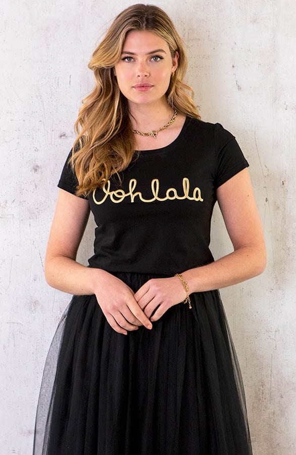 Oohlala T-shirt Zwart Goud – shoparchief, foto 1