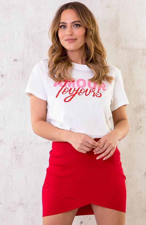 Overslag Rok Stretch Rood – shoparchief, foto 3
