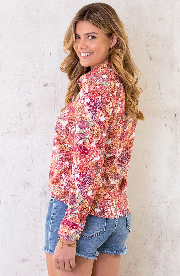 Paisley Print Blouse Roze – shoparchief, foto 1