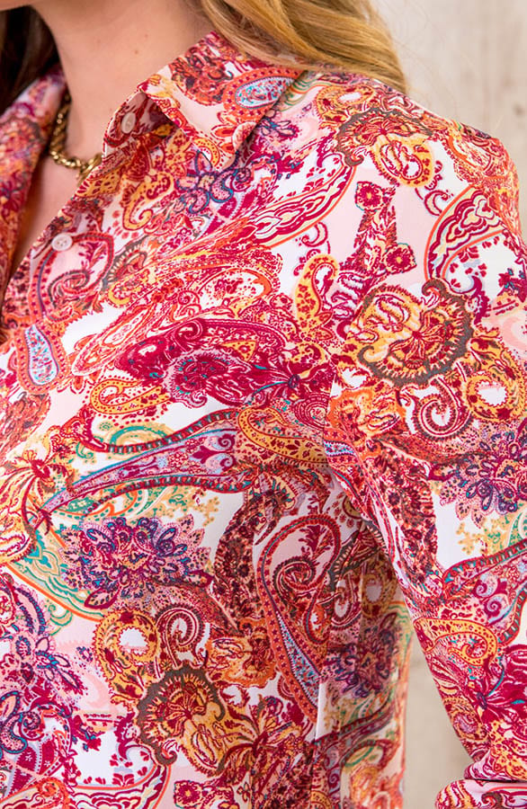 Paisley Print Blouse Roze – shoparchief, foto 4
