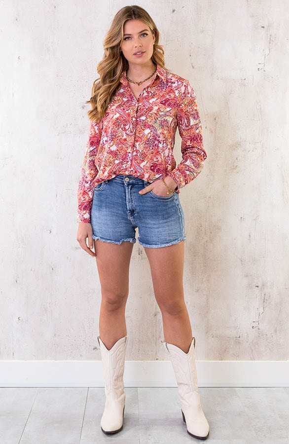 Paisley Print Blouse Roze – shoparchief, foto 5