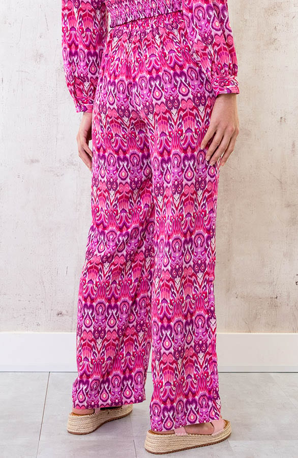 Pantalon Retro Print Roze – shoparchief, foto 3