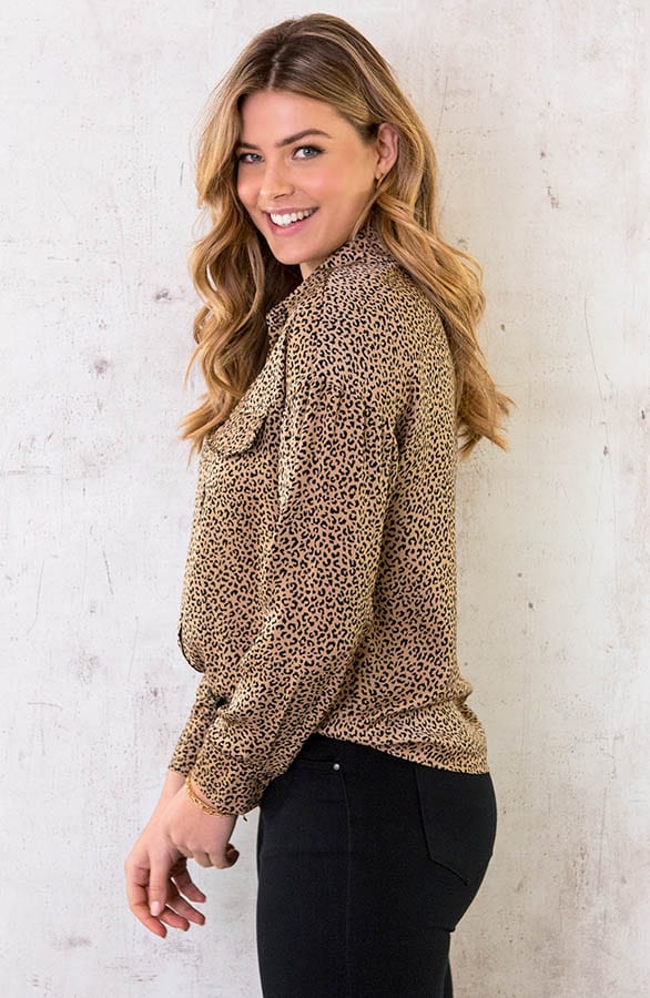 Panterprint Blouse Camel – shoparchief, foto 3