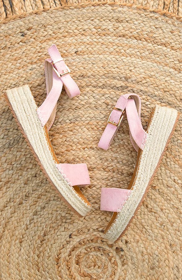 Plateau Sandalen Suede Rosa, Shoparchiv, Foto 1