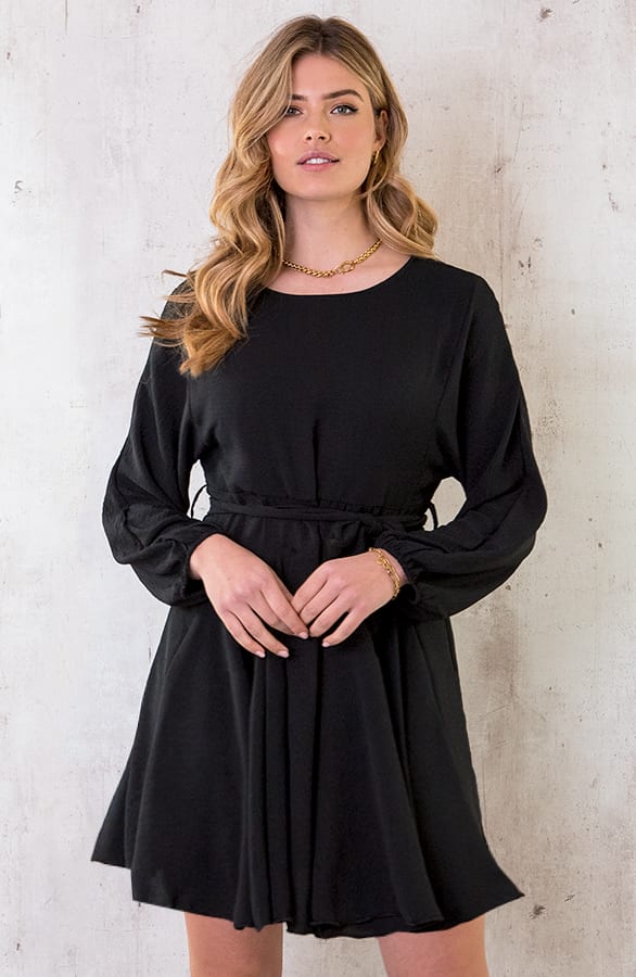 Plooien Jurk Zwart – shoparchief, foto 2