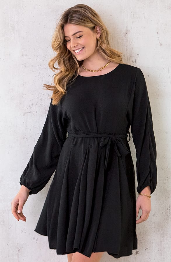 Plooien Jurk Zwart – shoparchief, foto 4