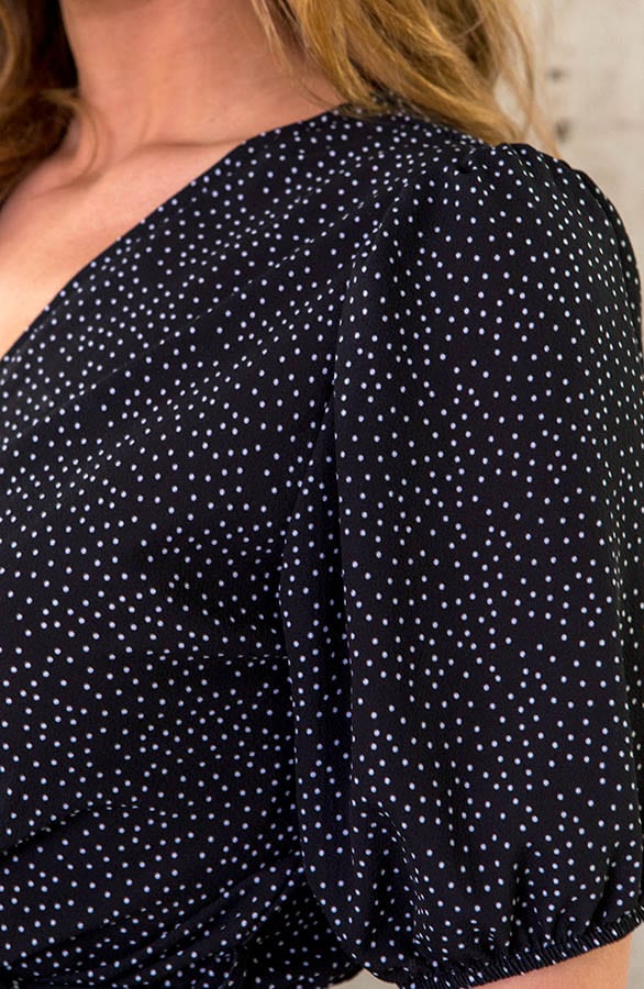 Pofmouwen Polkadot  Jurk Zwart – shoparchief, foto 5