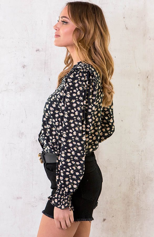Print Blouse Madeliefjes Zwart – shoparchief, foto 3