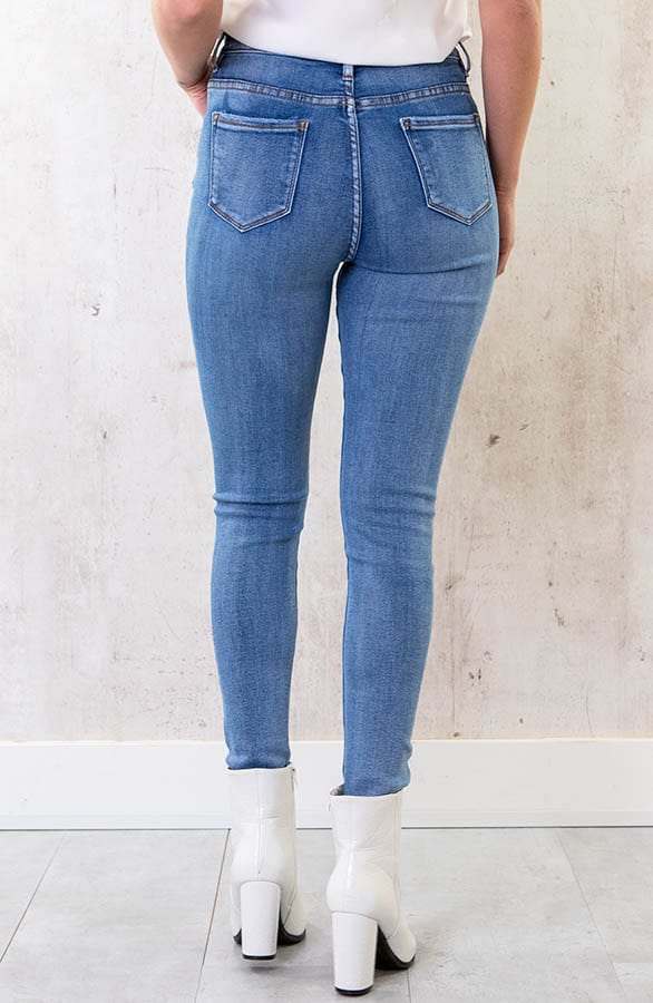 Skinny High Waist Jeans Regular Blue – shoparchief, foto 3