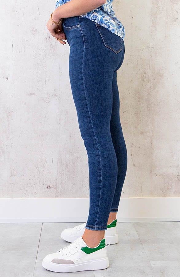 Skinny High Waist Jeans Regular Dark Blue – shoparchief, foto 2