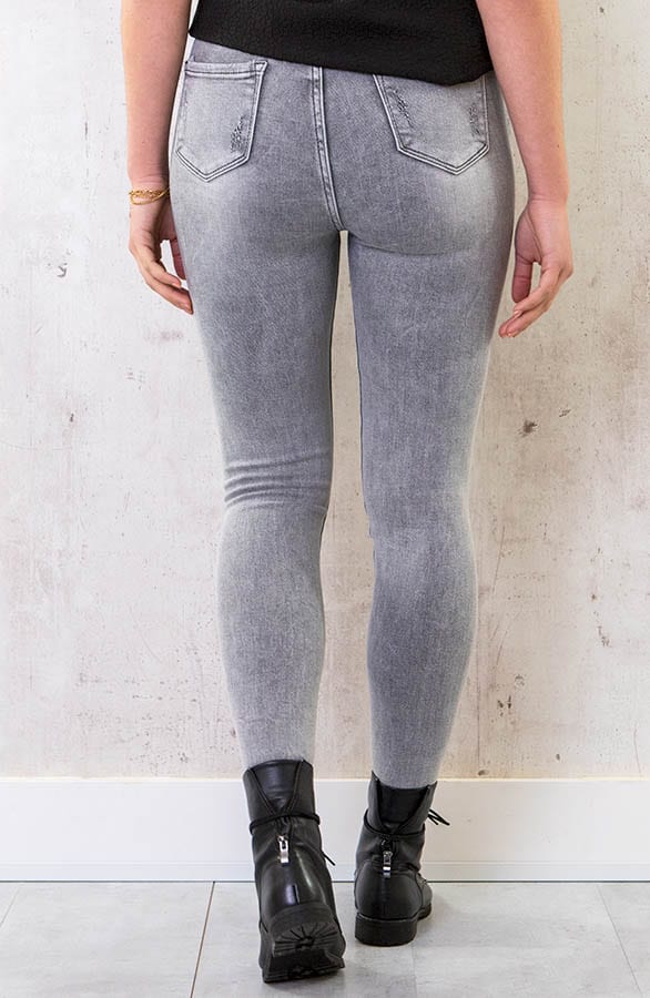 Skinny High Waisted Jeans Grijs – shoparchief, foto 7