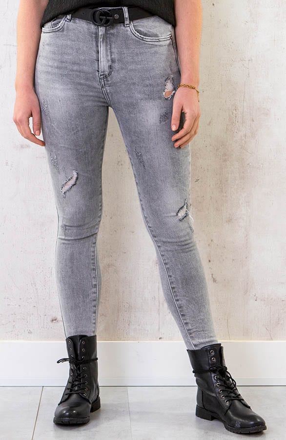 Skinny High Waisted Jeans Grijs – shoparchief, foto 5