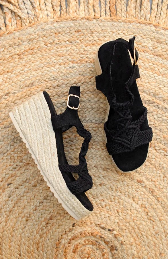 Sleehak Suede Bohemian Zwart – shoparchief, foto 1