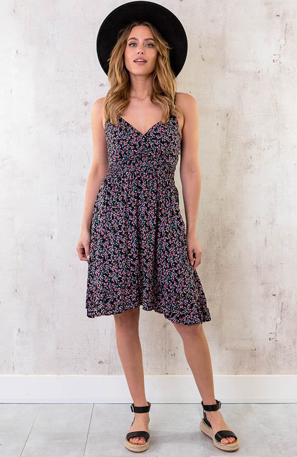 Spaghetti Jurk Print Zwart – shoparchief, foto 1