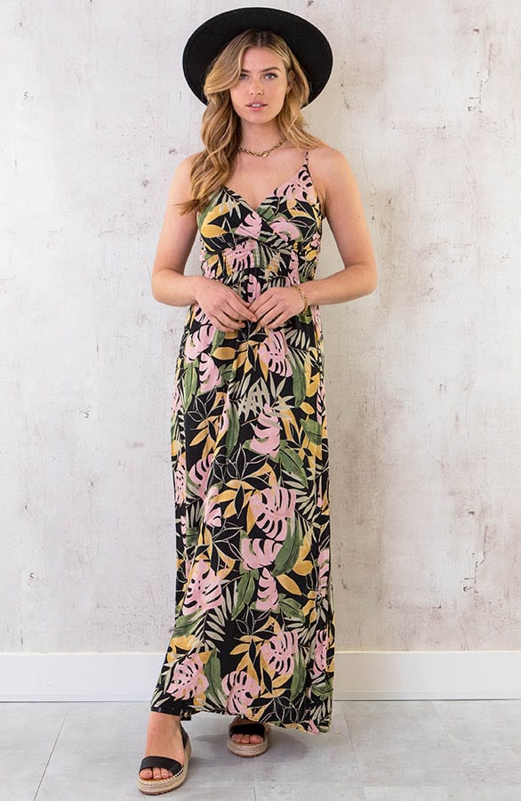 Spaghetti Maxi Jurk Palm Multicolor – shoparchief, foto 2