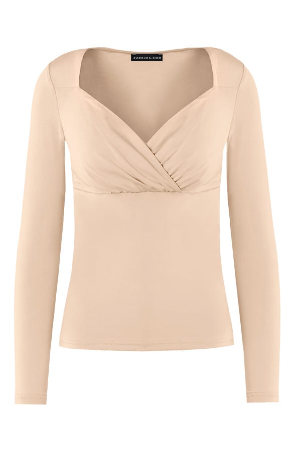 Stretch Overslag Top Beige – shoparchief, foto 1
