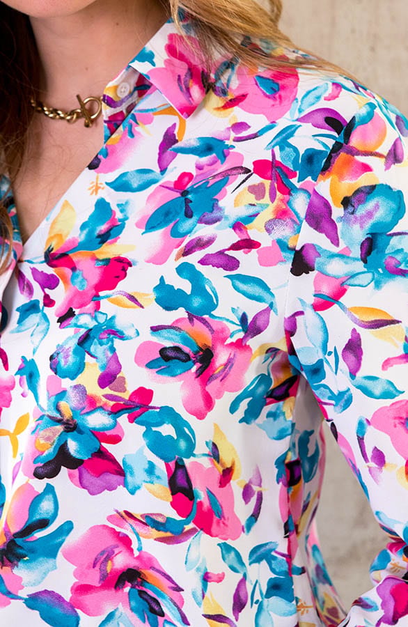 Tropical Flower Blouse Ecru – shoparchief, foto 5