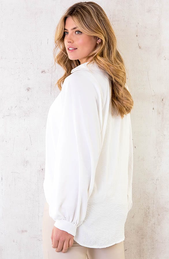 Ultra Oversized Basic Blouse Ecru – shoparchief, foto 3