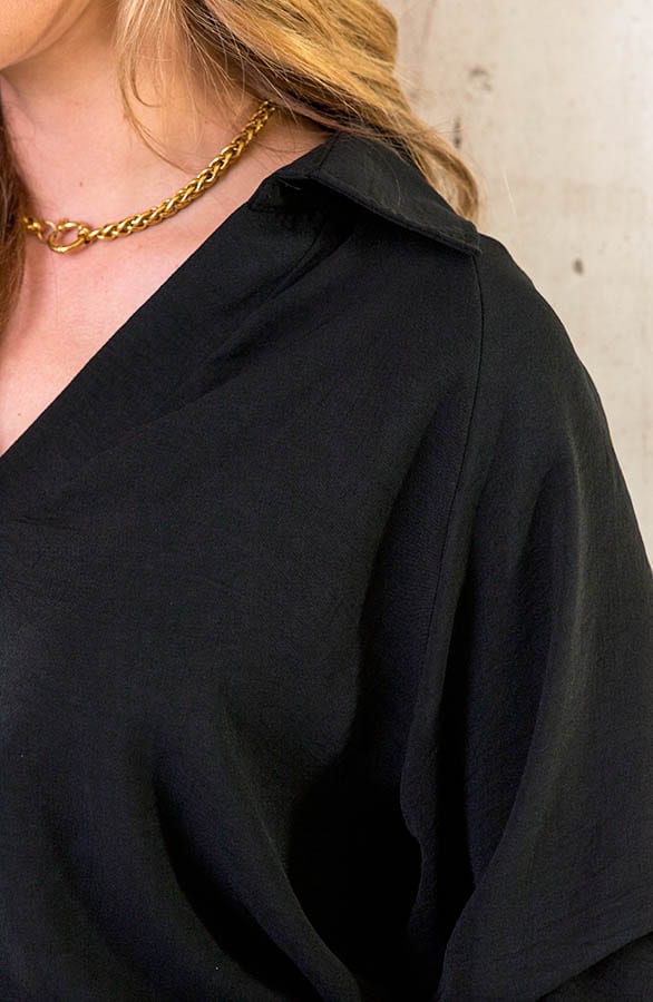 Ultra Oversized Basic Blouse Zwart – shoparchief, foto 4