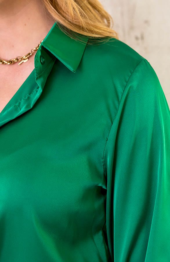 Zijden Knopen Jurk Bright Green – shoparchief, foto 4