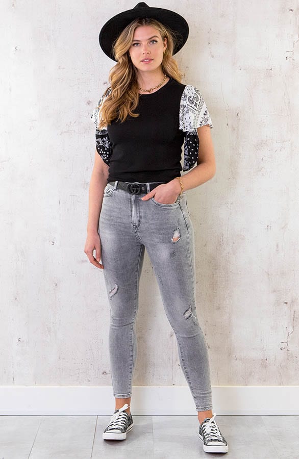 Bandana Print Top Zwart – shoparchief, foto 6