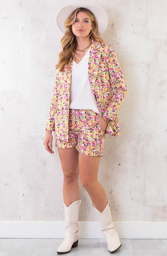 Bloemenprint Blazer Roze Groen – shoparchief, foto 6