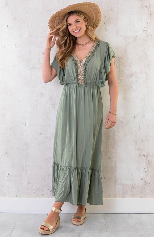 Boho Maxi Jurk Army – shoparchief, foto 1