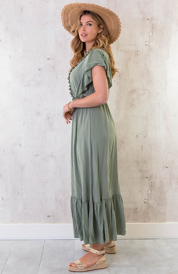 Boho Maxi Jurk Army – shoparchief, foto 3
