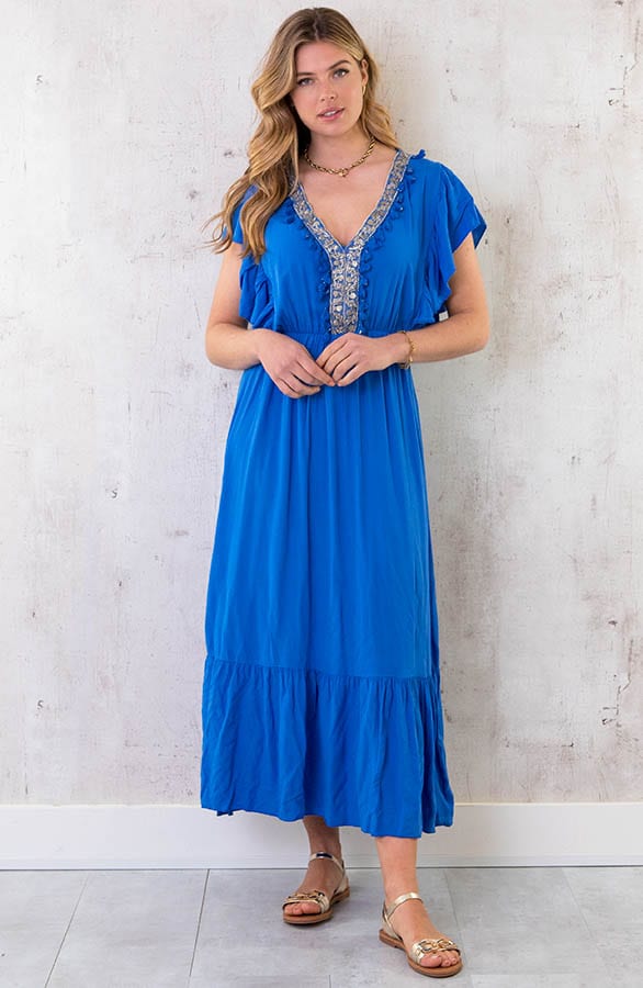 Boho Maxi Jurk Kobalt – shoparchief, foto 1
